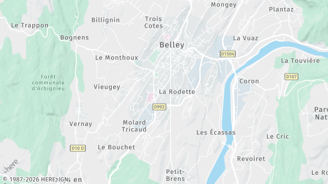 Carte de la zone d'intervention à Belley