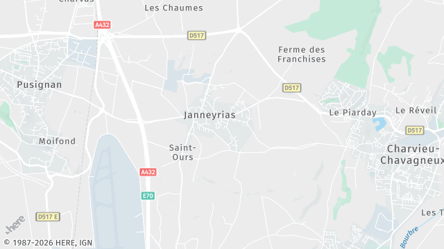 Carte de la zone d'intervention à Janneyrias