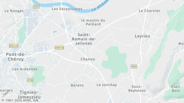 Carte de la zone d'intervention à Saint-Romain-de-Jalionas