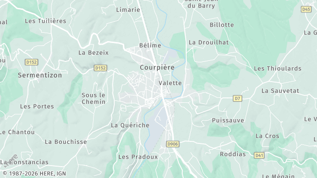 Carte de la zone d'intervention à Courpière