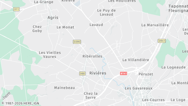Carte de la zone d'intervention à Rivières