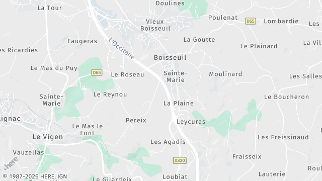 Carte de la zone d'intervention à Boisseuil