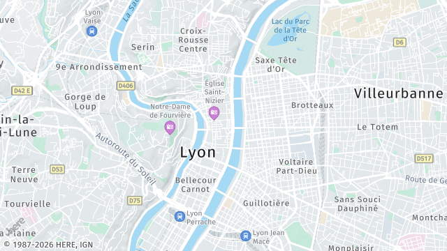 Carte de la zone d'intervention à Lyon