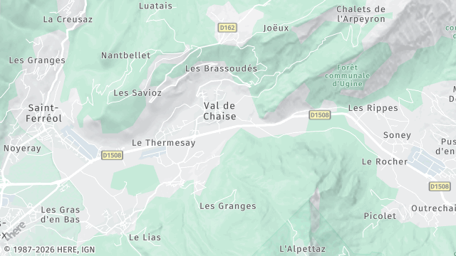 Carte de la zone d'intervention à Val de Chaise