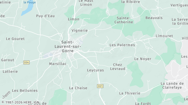 Carte de la zone d'intervention à Saint-Laurent-sur-Gorre