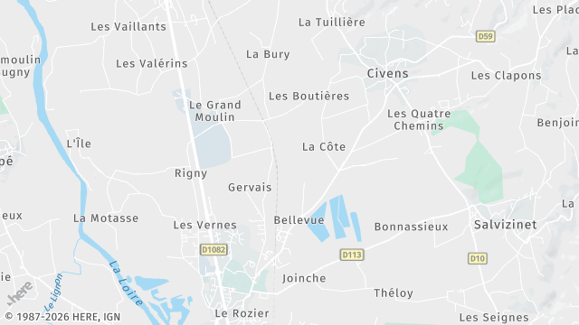 Carte de la zone d'intervention à Civens