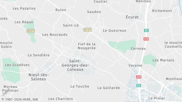 Carte de la zone d'intervention à Saint-Georges-des-Coteaux