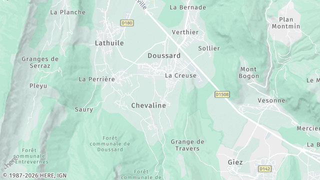 Carte de la zone d'intervention à Doussard