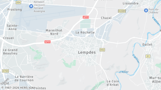 Carte de la zone d'intervention à Lempdes