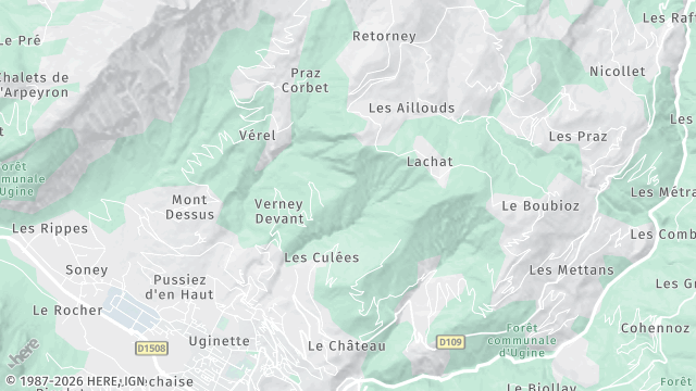 Carte de la zone d'intervention à Ugine