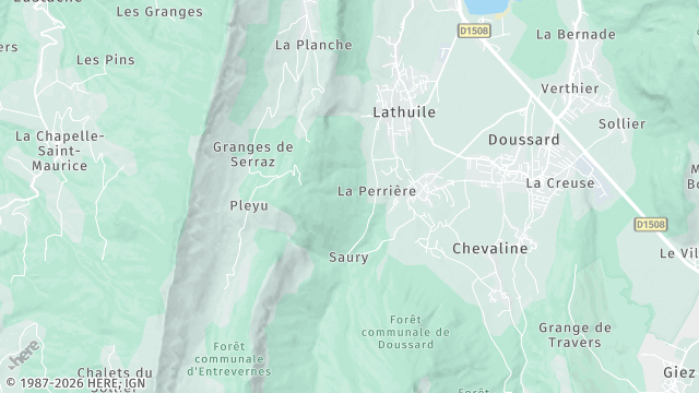 Carte de la zone d'intervention à Lathuile