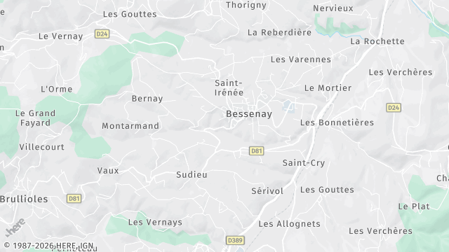 Carte de la zone d'intervention à Bessenay