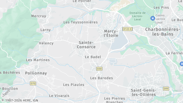 Carte de la zone d'intervention à Sainte-Consorce