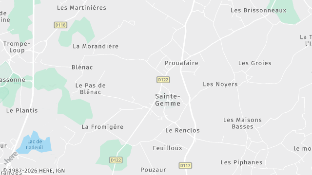 Carte de la zone d'intervention à Sainte-Gemme