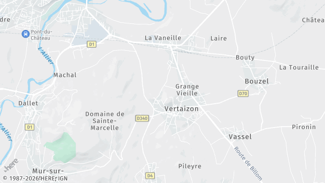 Carte de la zone d'intervention à Vertaizon