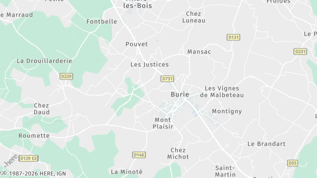 Carte de la zone d'intervention à Burie