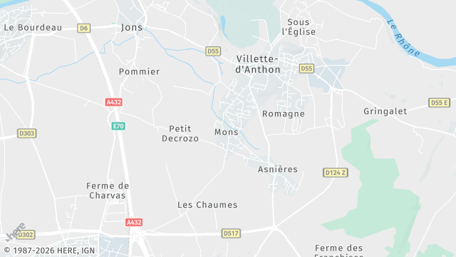 Carte de la zone d'intervention à Villette-d'Anthon