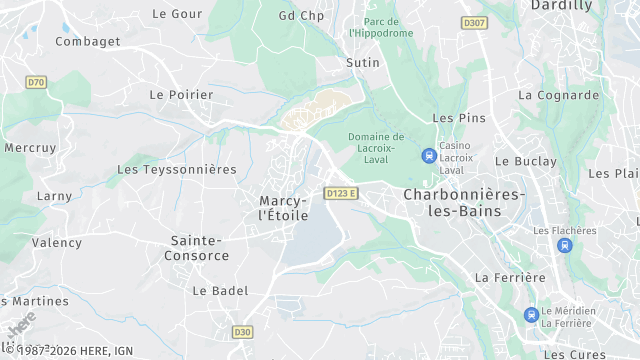 Carte de la zone d'intervention à Marcy-l'Étoile