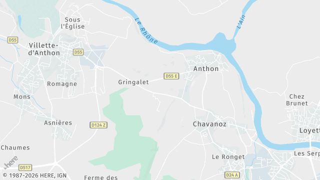 Carte de la zone d'intervention à Anthon