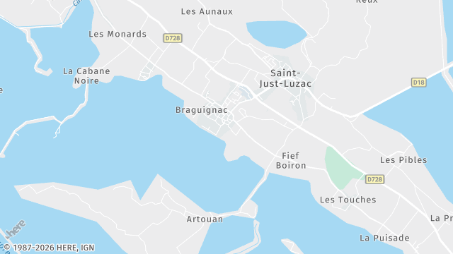Carte de la zone d'intervention à Saint-Just-Luzac