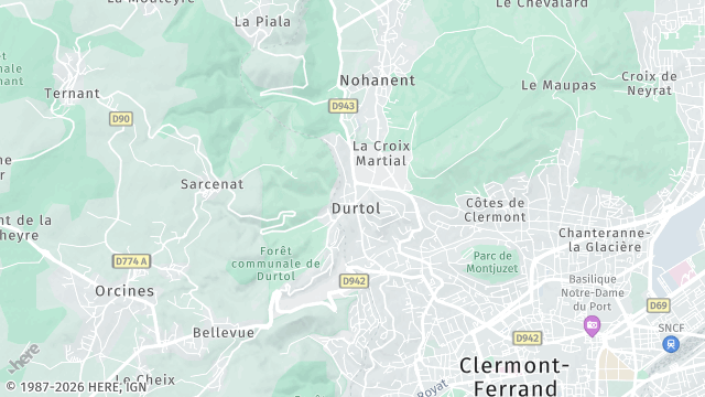 Carte de la zone d'intervention à Durtol