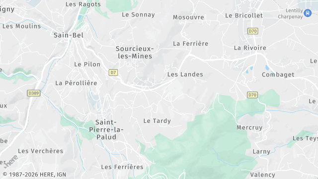 Carte de la zone d'intervention à Sourcieux-les-Mines