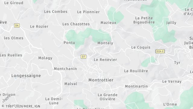 Carte de la zone d'intervention à Montrottier