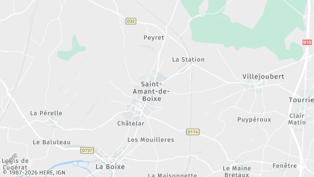 Carte de la zone d'intervention à Saint-Amant-de-Boixe