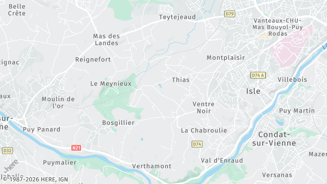 Carte de la zone d'intervention à Isle