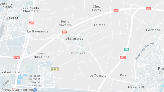 Carte de la zone d'intervention à Malintrat