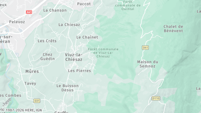 Carte de la zone d'intervention à Viuz-la-Chiésaz