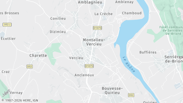 Carte de la zone d'intervention à Montalieu-Vercieu