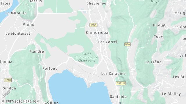 Carte de la zone d'intervention à Chindrieux