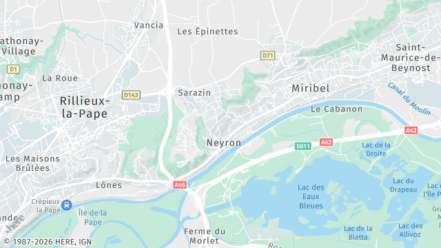Carte de la zone d'intervention à Neyron