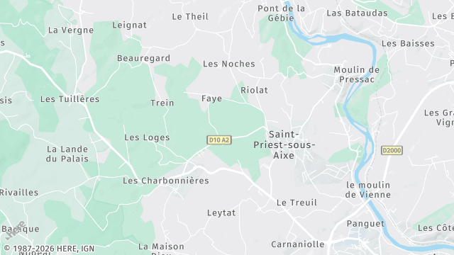 Carte de la zone d'intervention à Saint-Priest-sous-Aixe
