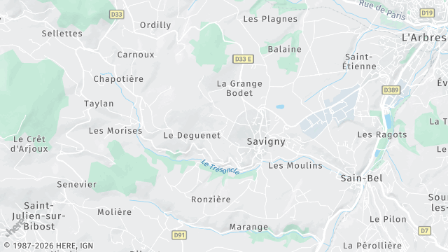 Carte de la zone d'intervention à Savigny