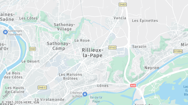 Carte de la zone d'intervention à Rillieux-la-Pape