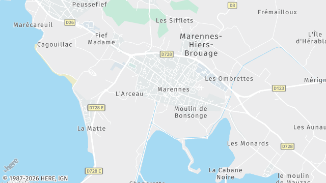 Carte de la zone d'intervention à Marennes-Hiers-Brouage