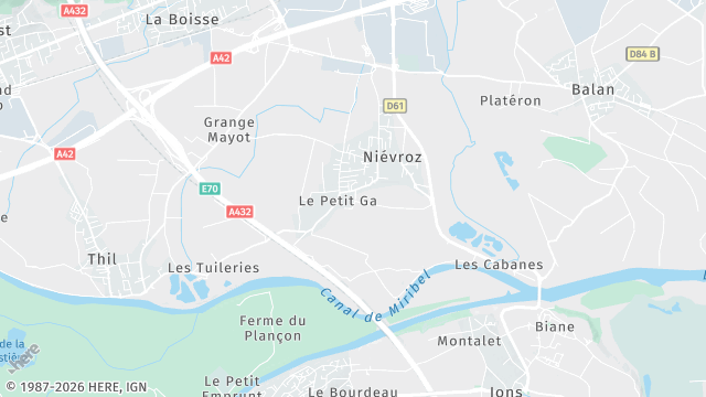 Carte de la zone d'intervention à Niévroz