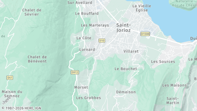 Carte de la zone d'intervention à Saint-Jorioz