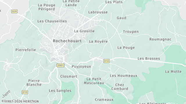 Carte de la zone d'intervention à Rochechouart