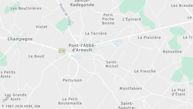 Carte de la zone d'intervention à Pont-l'Abbé-d'Arnoult