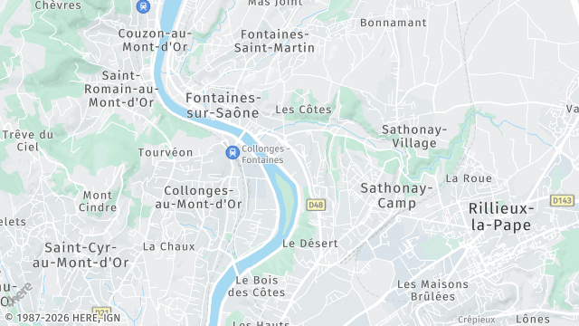 Carte de la zone d'intervention à Fontaines-sur-Saône