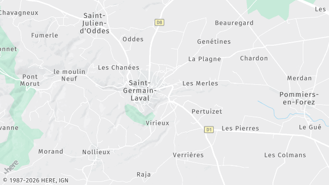 Carte de la zone d'intervention à Saint-Germain-Laval