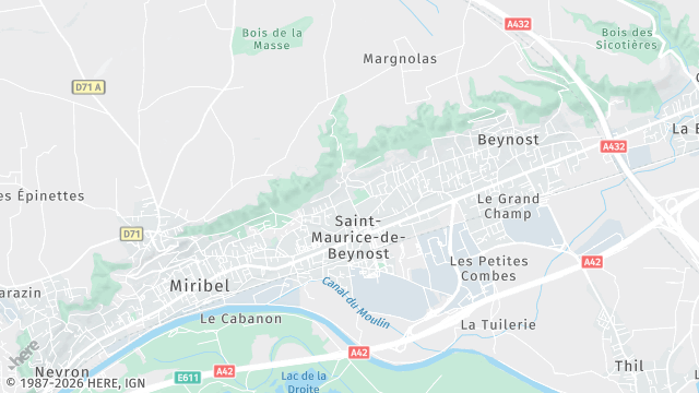 Carte de la zone d'intervention à Saint-Maurice-de-Beynost