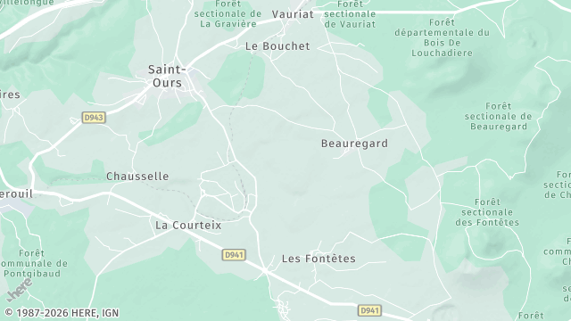 Carte de la zone d'intervention à Saint-Ours