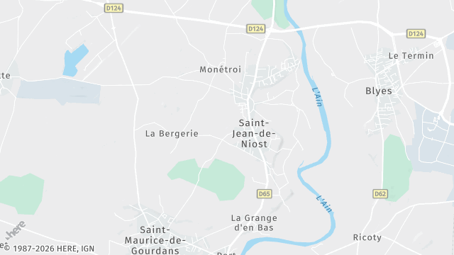 Carte de la zone d'intervention à Saint-Jean-de-Niost