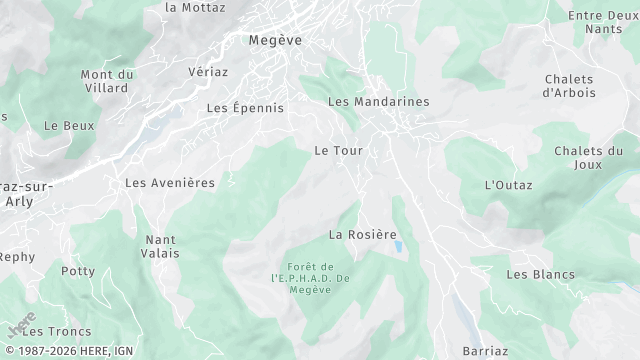 Carte de la zone d'intervention à Megève