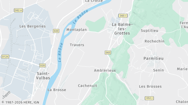 Carte de la zone d'intervention à La Balme-les-Grottes