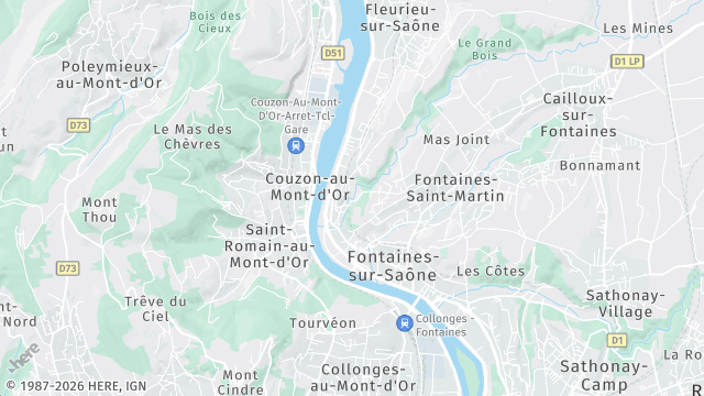 Carte de la zone d'intervention à Rochetaillée-sur-Saône